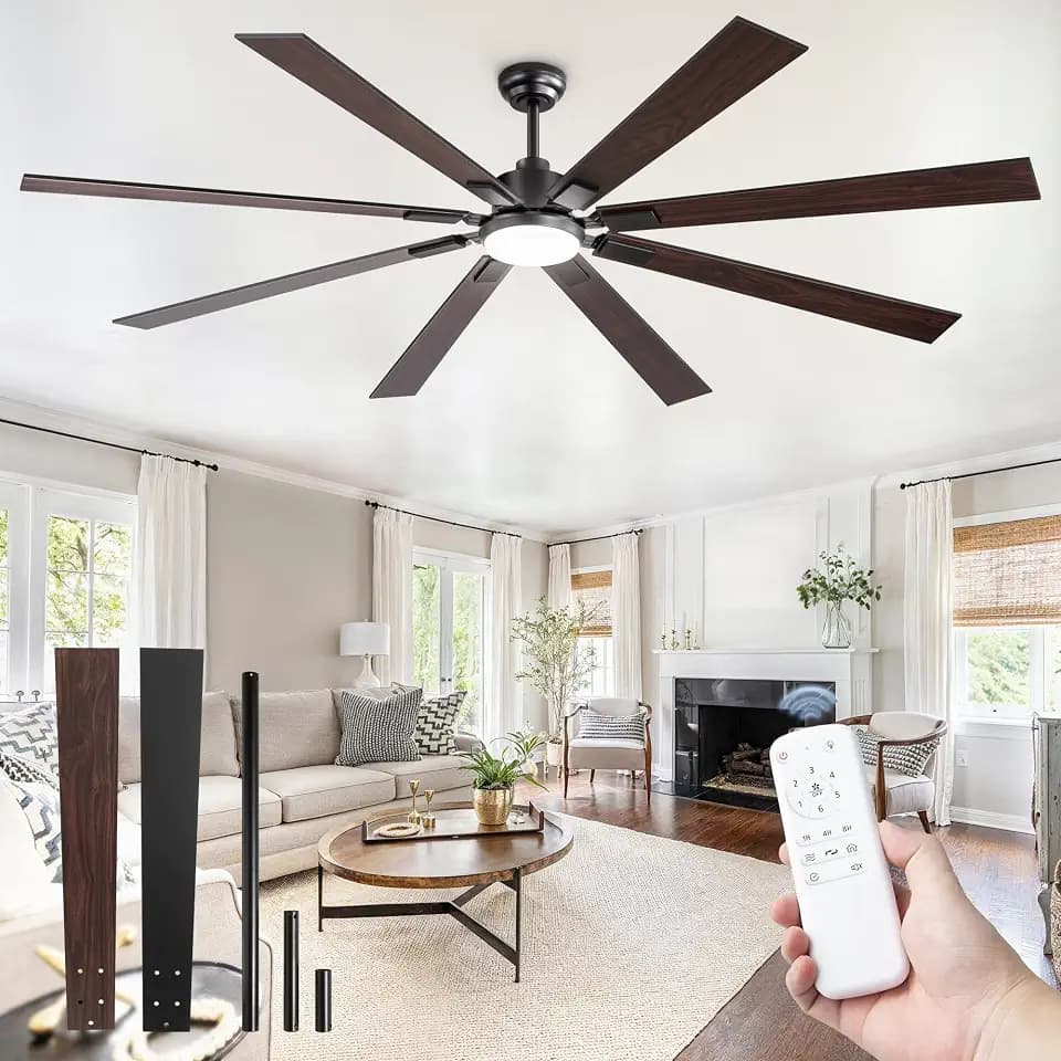 ZMISHIBO 80" Ceiling Fans with Lights for Shop, Garage, Remote