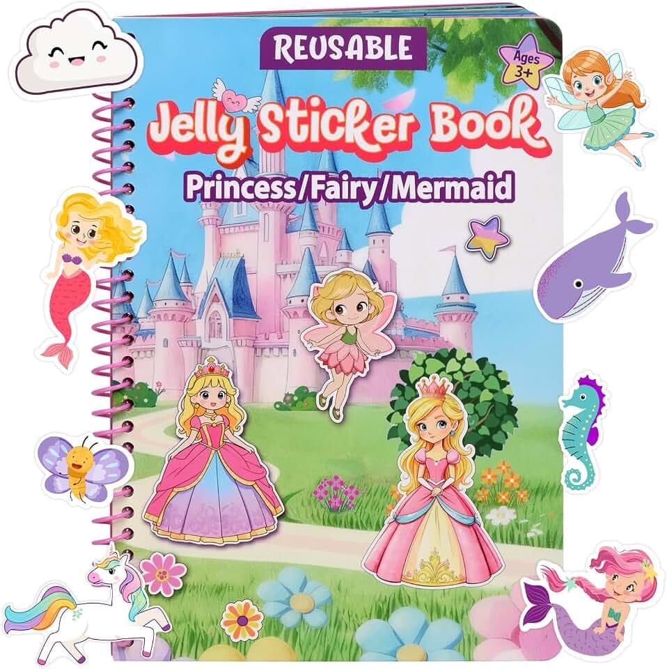 Jelly Sticker Book for Kids 3-5, Reusable Sticker Book for Toddlers