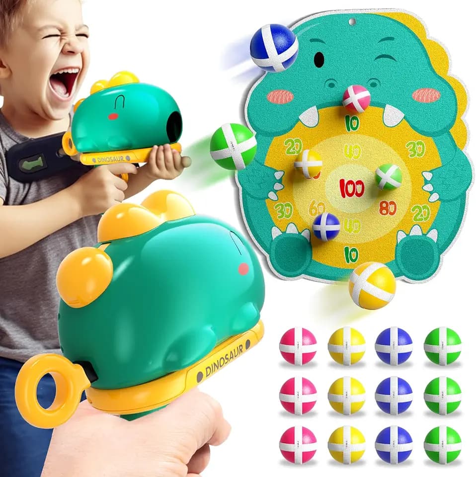 Dinosaurier Dartscheibe Schießspielzeug, Wurfspiel für Kinder 3 4 5 Jahre