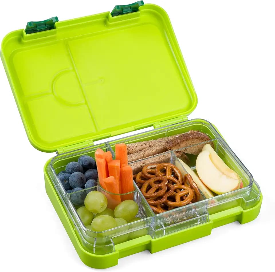 JOLLY Jausenbox, Auslaufsichere Brotdose mit herausnehmbaren Fächern, BPA-Frei & Spülmaschinenfest, Kinderfreundlich, kompakt & robust, ideal für Schule, Ausflüge & Kindergarten, Grün