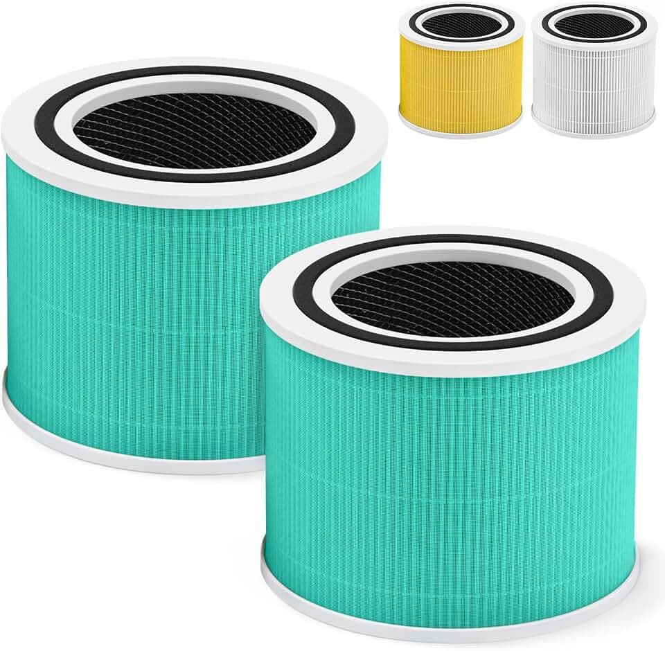 isinlive Core 300 H13 HEPA Toxin Absorber Ersatzfilter für LEVOIT Core 300 und Core 300S VortexAir Purifier, Core 300-RF-TX (grün), 2 Stück