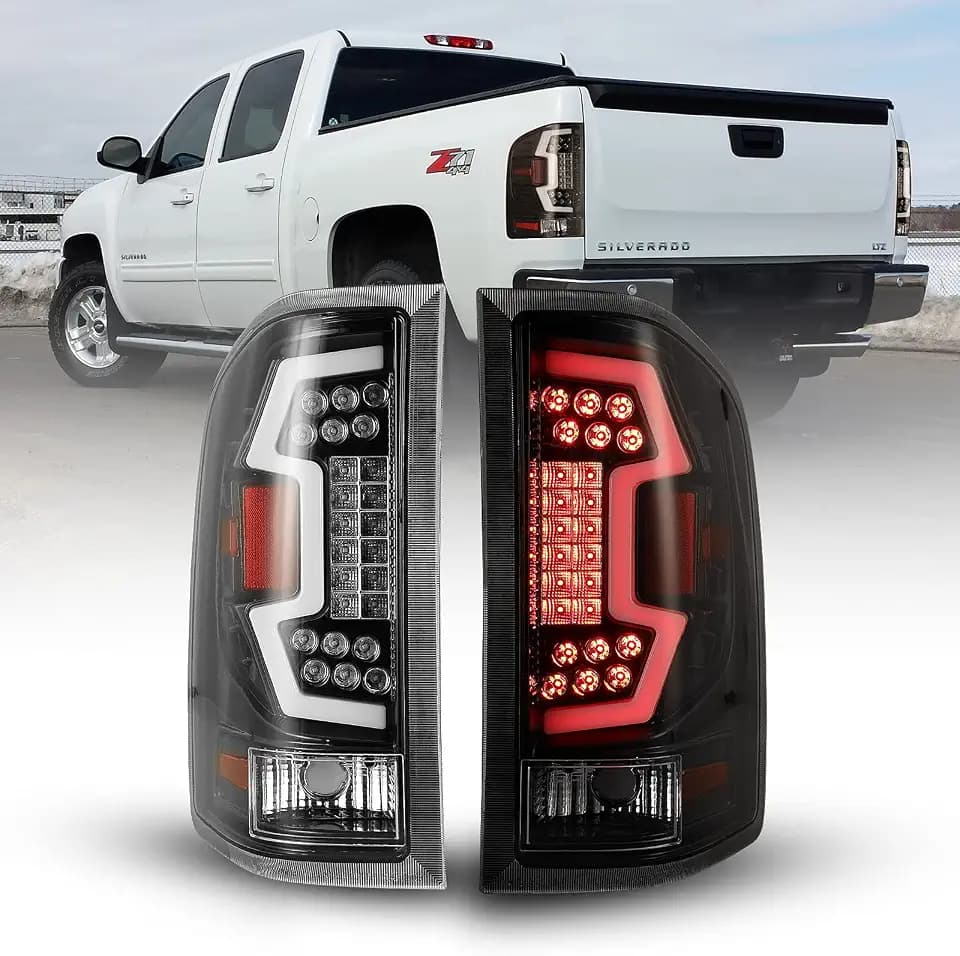 WOLFSTORM LED Tail Lights Fit for 2008-2013 Chevy Silverado 1500, 2008-2014 Silverado 2500 HD/ 3500 HD and 2007 Silverado 1500/2500/ 3500 New Body Tail Lights with Sequential Turn Signal, Clear Lens