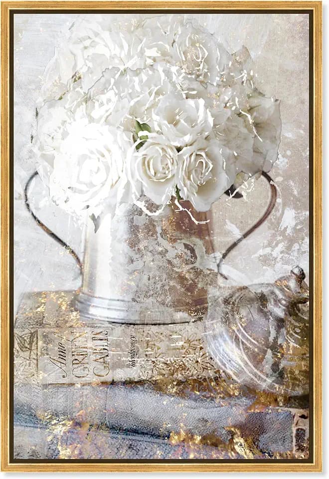 Oliver Gal Romantic Roses Canvas Print Wall Art for Living Room, Bedroom, and Bathroom, 36" x 54", Gold Floater Frame