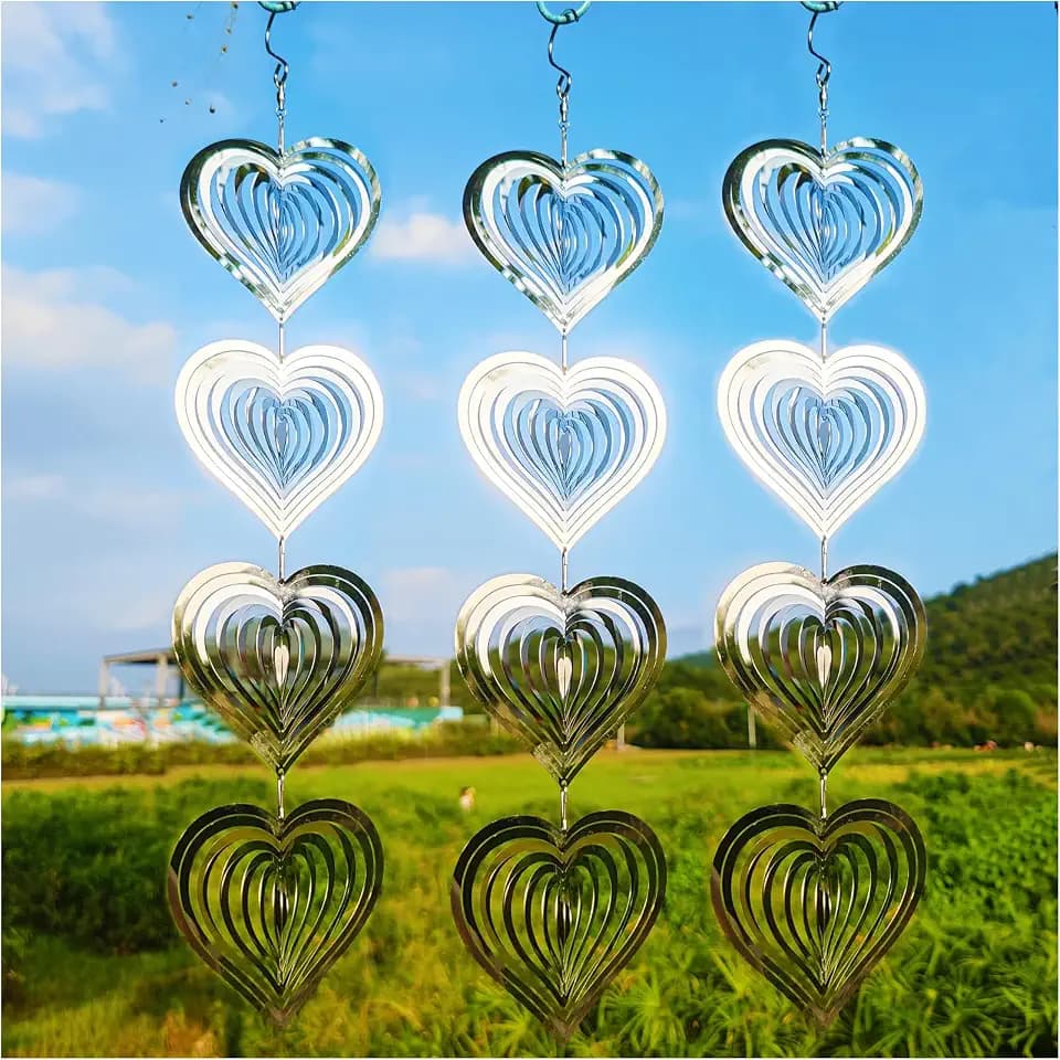 DJUAN 12Discs Bird Deterrent Reflective Wind Spinners Outdoor Garden Decor