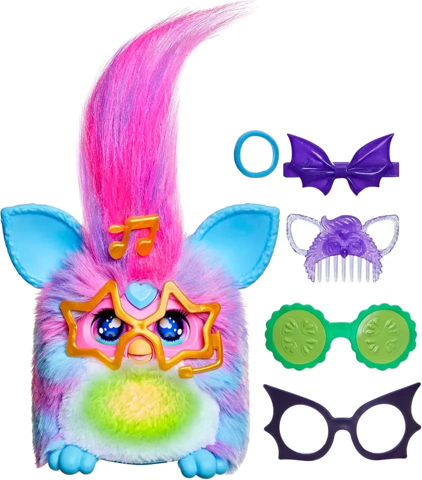 Furby Vibes Blue Razz Interactive Electronic Plush Toy for Girls & Boys 6+