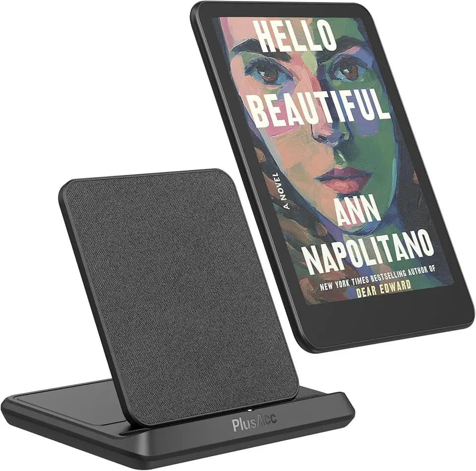 PlusAcc Kabelloses Ladedock für Kindle Paperwhite Signature Editions (Modelle 2022 und 2024) und Colorsoft Signature Edition (32 GB), Tragbarer Faltbarer Ladeständer kompatibel mit Phone 15 Pro Max