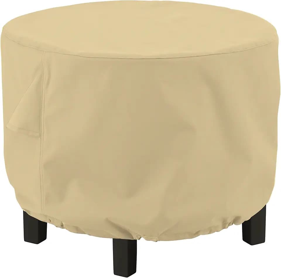Classic Accessories Terrazzo Water-Resistant 24 Inch Round Ottoman/Coffee Table Cover, Outdoor Table Cover