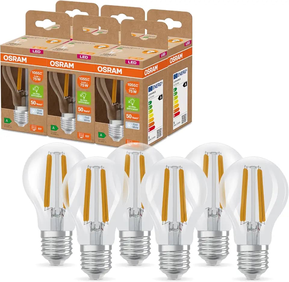 Osram LED Classic A 75 Filament Energy efficiency class A, 6-Pack