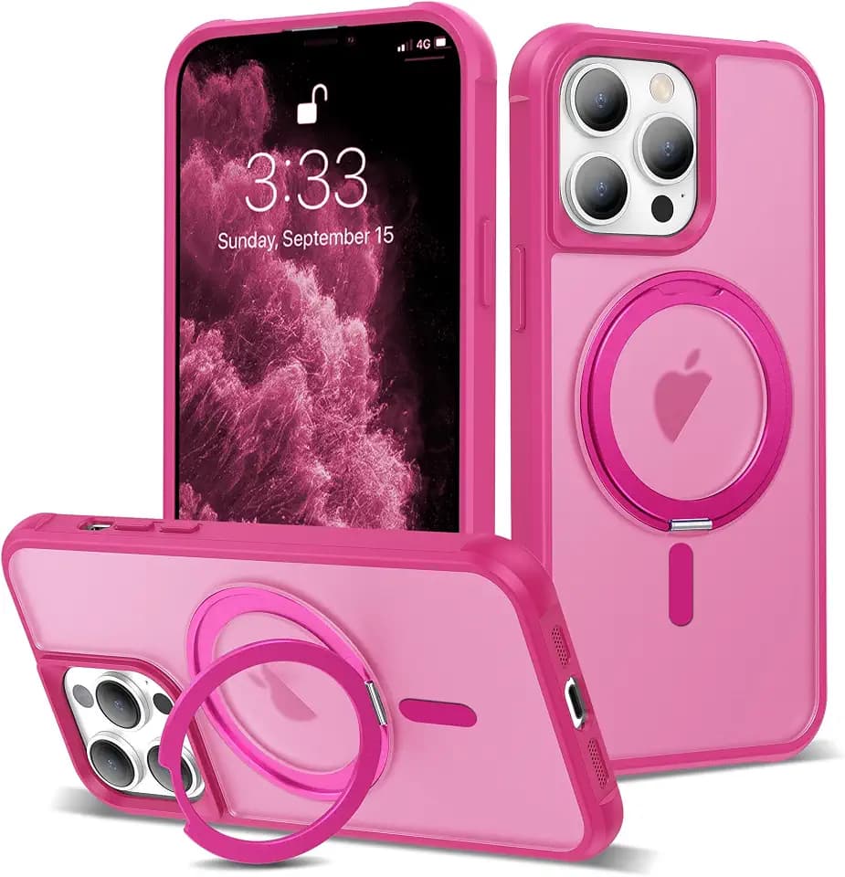 Compatible with iPhone 11 Pro Max Case with Stand 6.5",Rose Red