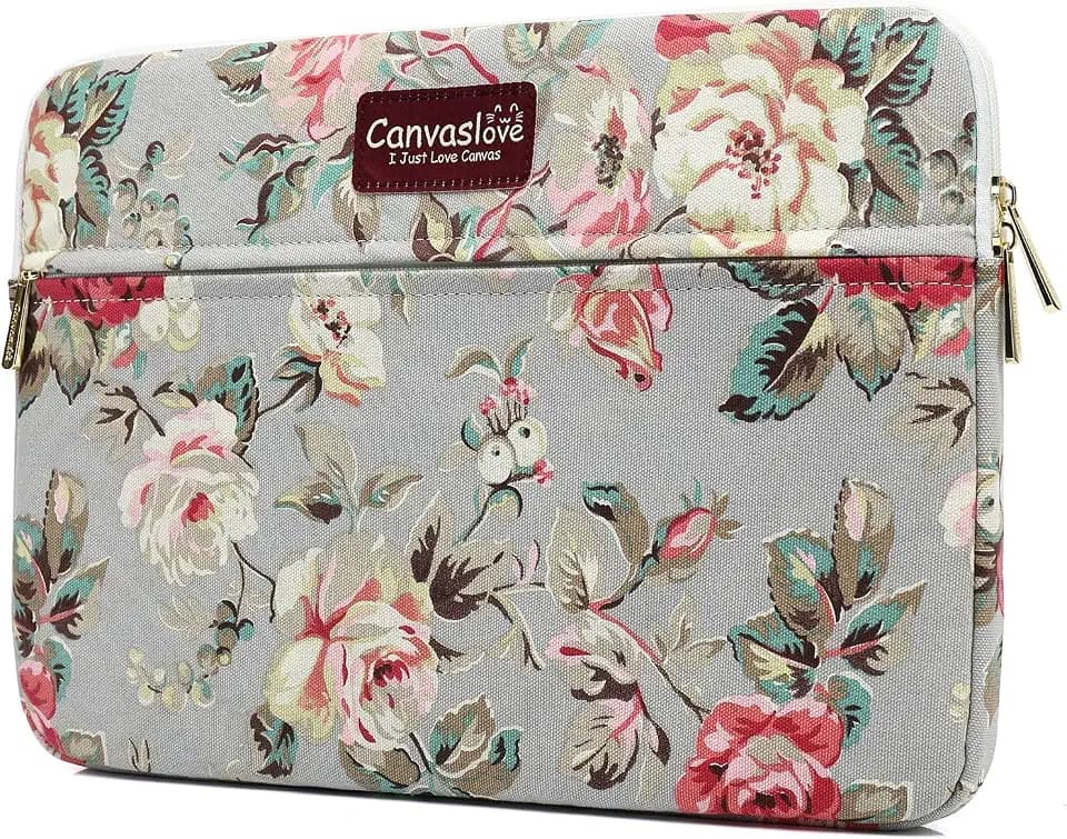 Laptop Sleeve Case Bag Cover with Pocket for MacBook Pro 16 and 16 inch HP Lenovo Dell ASUS Acer Notebook Computer (Grey Rose)
