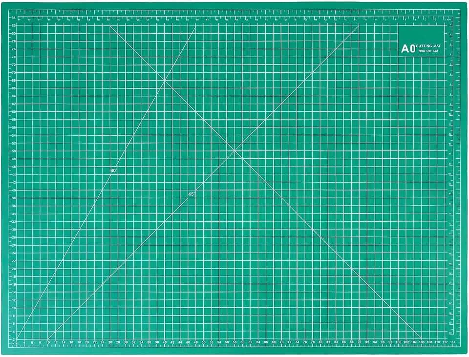 QWORK® Schneidematte A0, Grün, 5-Lagige Schneidunterlage, 120 X 90, Selbstheilende Schneidunterlage, Zum Näen, Scrapbooking, Quilten