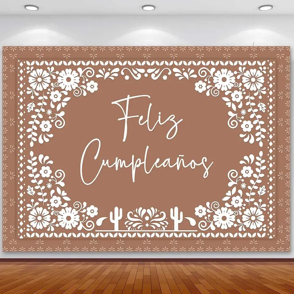 Sensfun Feliz Cumpleaños Backdrop Banner Mexican Theme Birthday Party Decorations Cielito Lindo Mexico Fiesta Birthday Backdrops Talavera Floral Photography Background Photo Booth Props 7x5ft