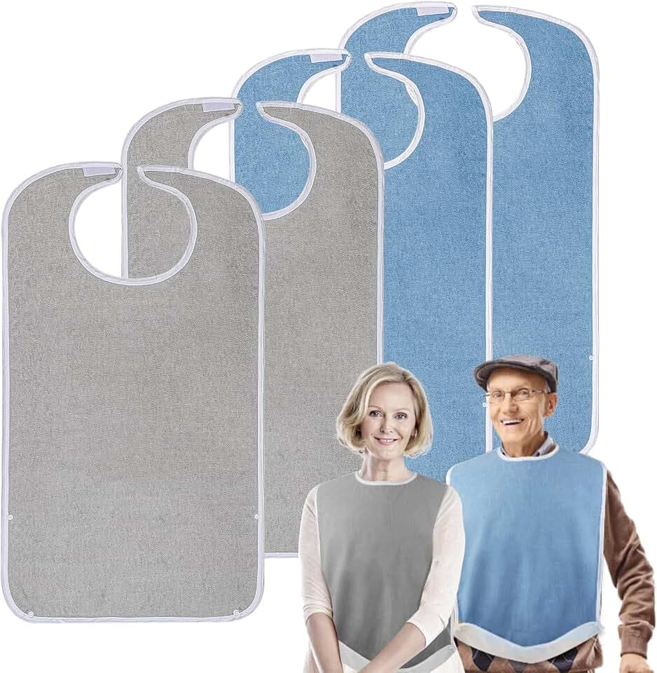 Pozico Adult Bibs for Eating Women/Men/elderly Washable,Waterproof, Clothing Protectors & Adult Bibs with Debris Trap