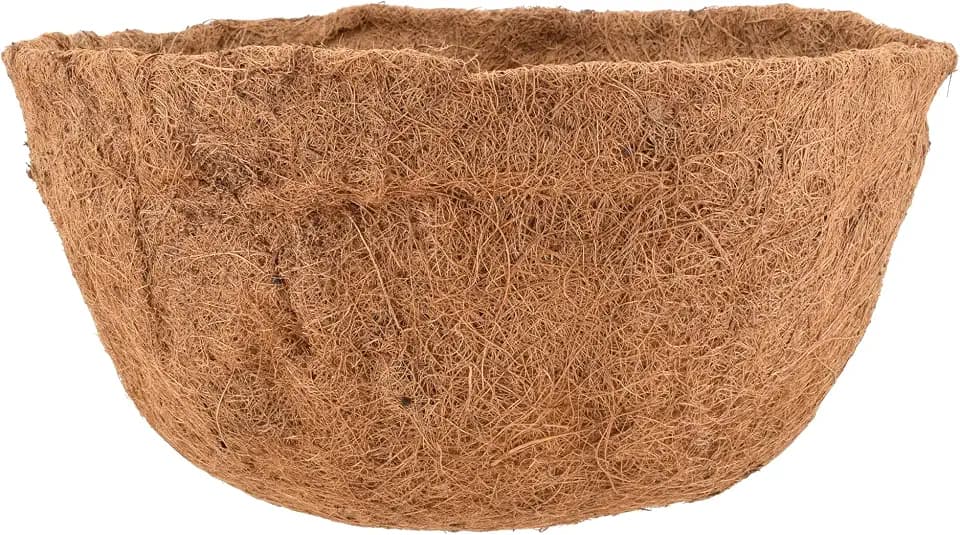 Arcadia Garden Products Extra Durable 1549B 16-inch Coco Liner for Round Hanging Basket Planters, Natural Coconut Fiber Replacement Liner for Garden Outdoor Flower Pots
