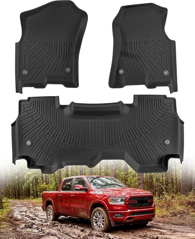 Floor Mat for Dodge Ram 1500 Quad Cab 2019-2024 Without Underseat Storage