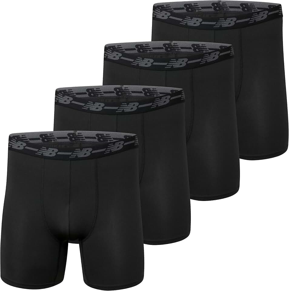 New Balance Men's Mesh 5" No-FLY Boxer Brief (4-Pack)