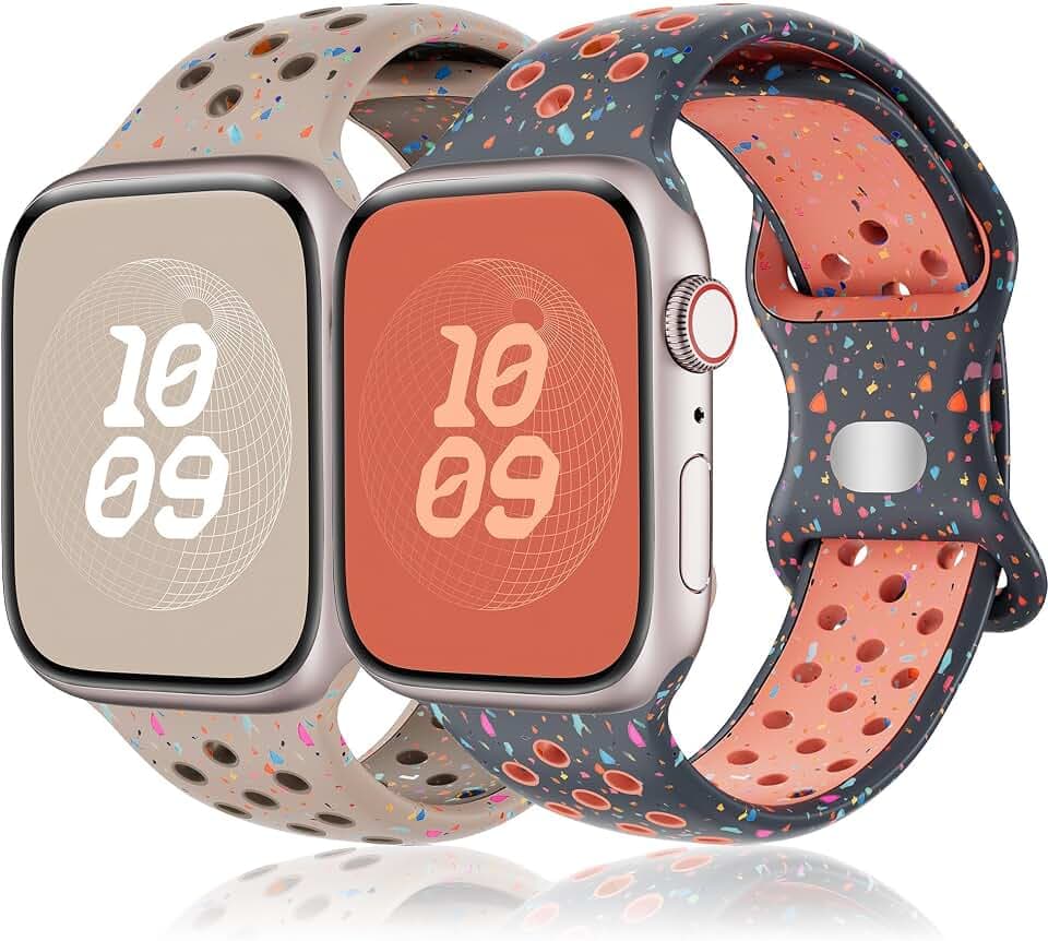 Sportarmband für Apple Watch Armband 40mm 41mm 45mm 44mm 46mm 42mm 38mm 49mm iWatch Armband,Silikon Band für Apple Watch 9 Series 12 11 10 8 7 6 5 4 3 SE Ultra/4/3/2 Nike Apfelband Damen/Herren/Kinder