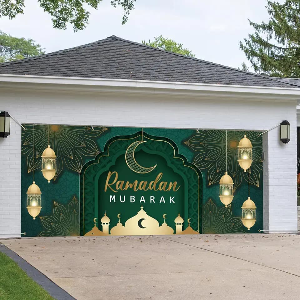 Ramadan Mubarak Garage Door Banner 6 x 13 FT