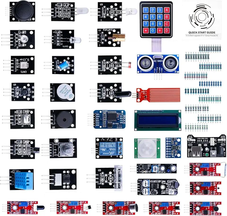 ELEGOO 37-in-1 Sensor Modules Kit with Tutorial Compatible with Arduino