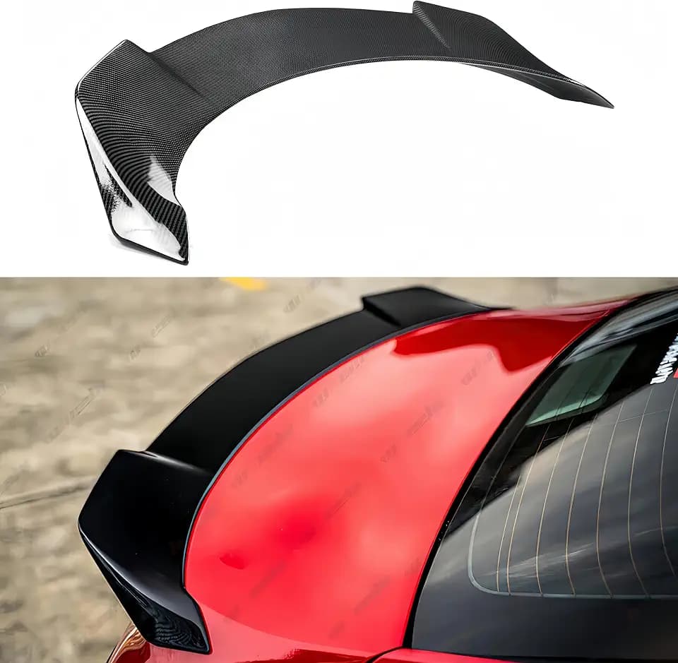 Rear Trunk Spoiler Compatible with 2018-2024 Toyota Camry SE XSE L LE XLE Hybrid, V2 Style Fits for 18-24 Sedan, High Kick Spoiler Wing Lip (Carbon Fiber Pattern)