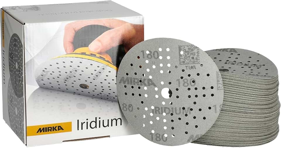Mirka Schleifpapier Iridium Ø 125 mm Klett 89-Loch Korn 180 100 Stk