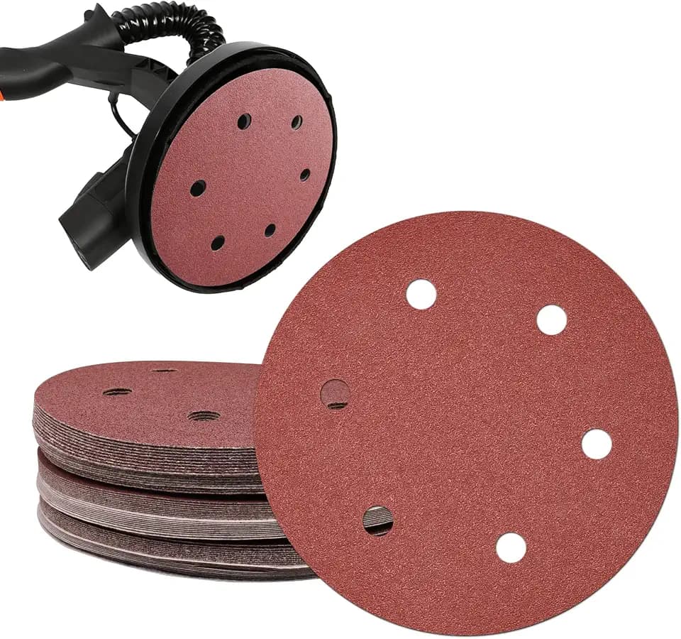 9-Inch 6-Hole Sanding Discs, 40-220 Grit, 60 Pack