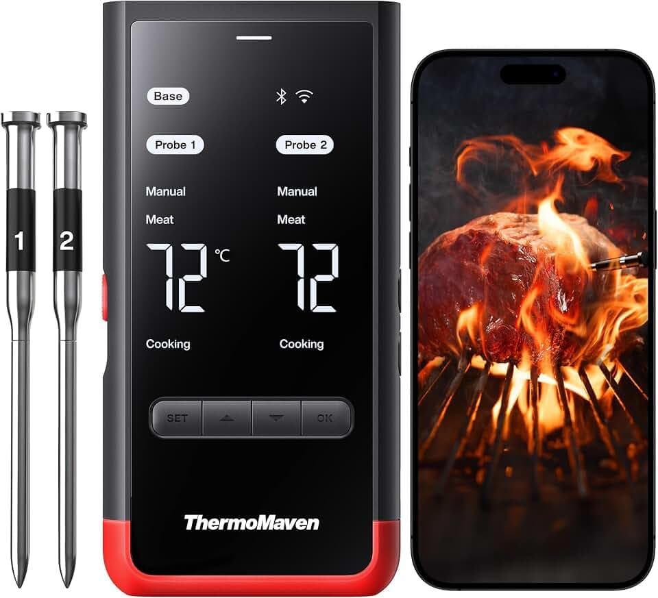 ThermoMaven P2 Updated Fleischthermometer Kabellos mit 2 Sonde