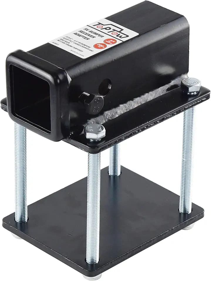 TOPTOW RV Bumper Hitch Receiver for 4in to 4.5in Beams, 2in Receiver | Fits for Bike Racks, Cargo Carriers Camper-on