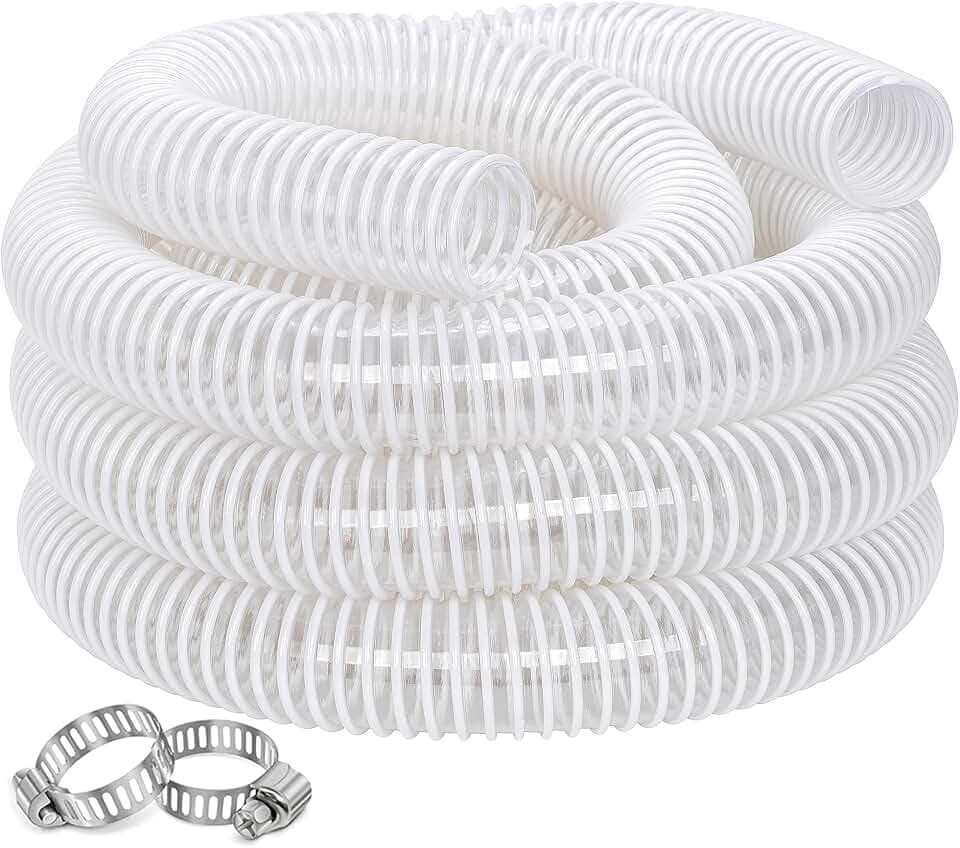 Dust Collection Hose 2 in × 5ft Heavy Duty Clear Flexible PVC Suction Pipe