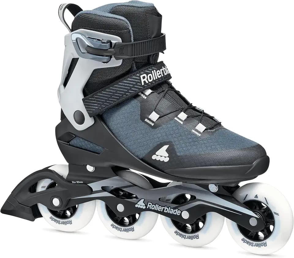 Rollerblade Macroblade 90 Men's Adult Fitness Inline Skate, Orion Blue/Spicy Orange, Performance Inline Skates