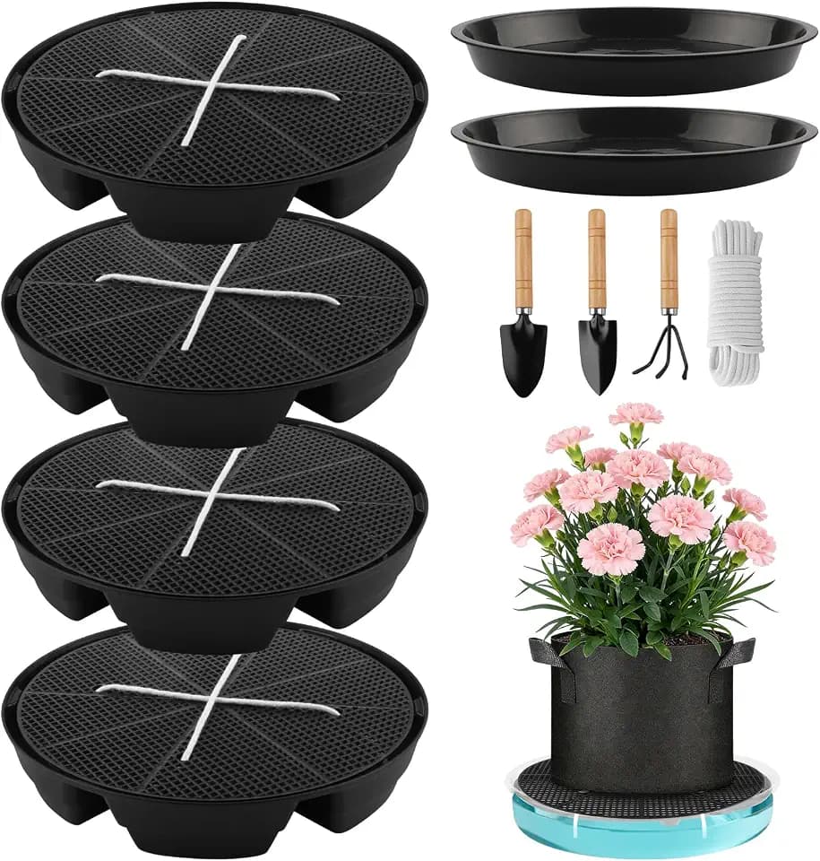 4 Stück Selbstbewässernde Stofftopf Untersetzer 30cm, Automatische