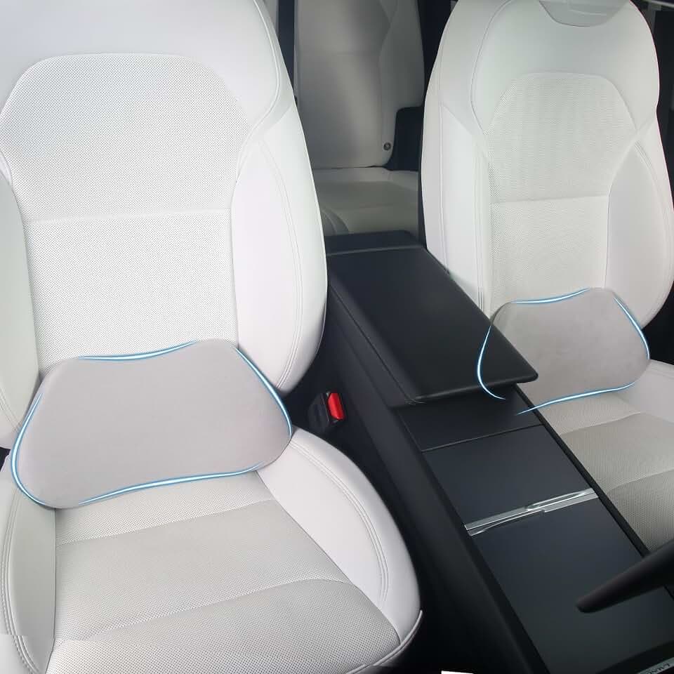 Lumbar Support Pillow for Car Lower Back Cushion, Gray, 2 Packs