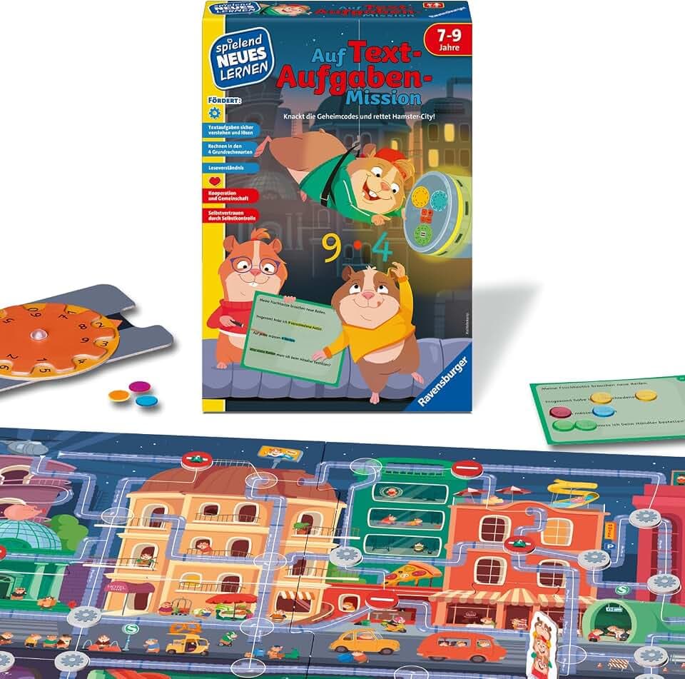 Ravensburger 24977 Auf Textaufgaben-Mission – Spielend Neues Lernen: Lernspiel, Spiele ab 7 Jahre, für 1-4 Spieler, Geschenk für Mädchen oder Junge