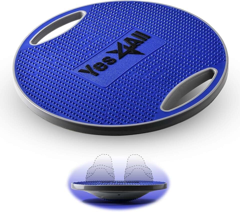Yes4All Balance Board inkl, Wackelboard Sport mit Griff und Rutschfester Oberfläche; Wackelbrett Balance Board Ø 40cm - Ø 41cm, Farbenfroher für Ihr Stabilitäts- und Ganzkörpertraining
