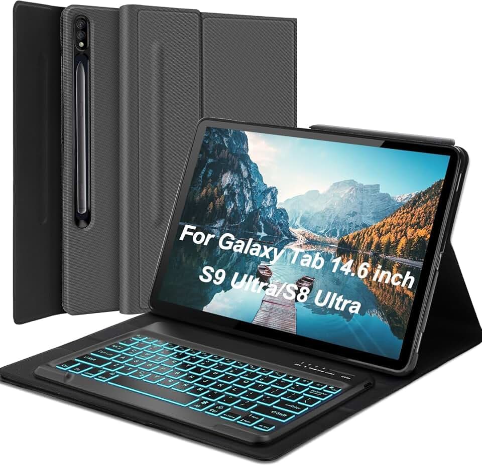 Case with Keyboard for Samsung Galaxy S10 Ultra/S9 Ultra/S8 Ultra 14.6 inch