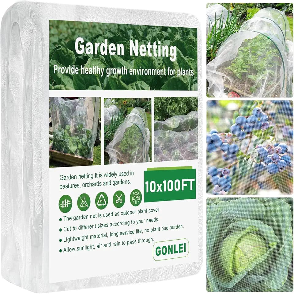 GonLei Garden Netting 10 X 100 FT Ultra Fine Netting for Garden Protection,Garden Netting for Raised Beds,Mosquito Net for Blueberry Shrubs Vegetables Fruits Flowers Crops Pest Barrier