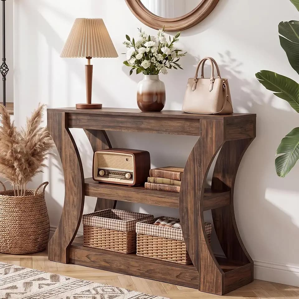 LITTLE TREE 41" Small Console Table for Entryway with Storage