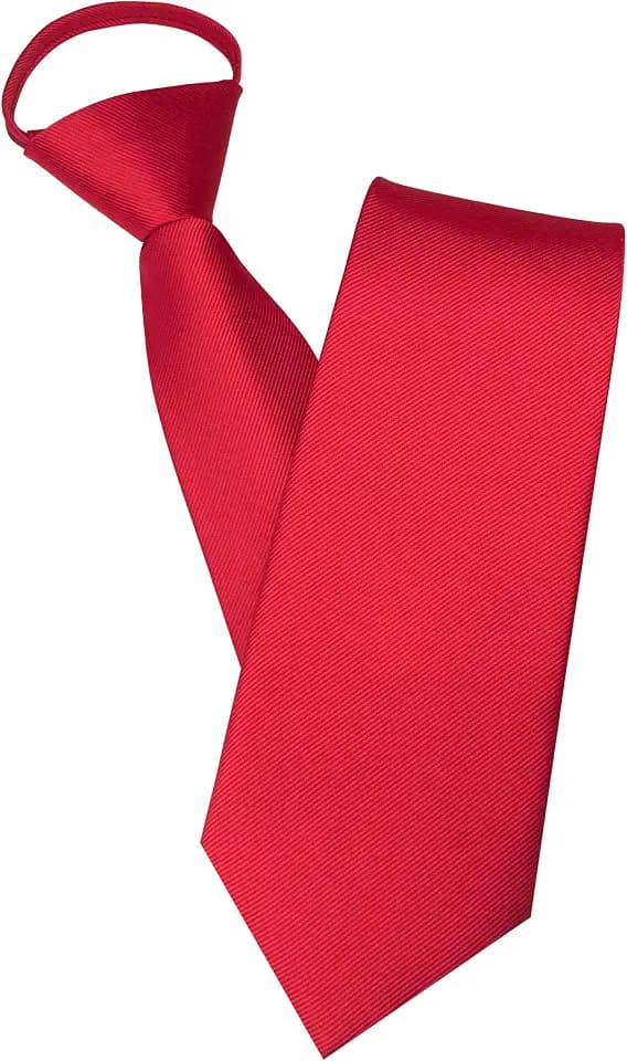JEMYGINS Mens Solid Color Pre-tied Tie Adjustable Neck Tie