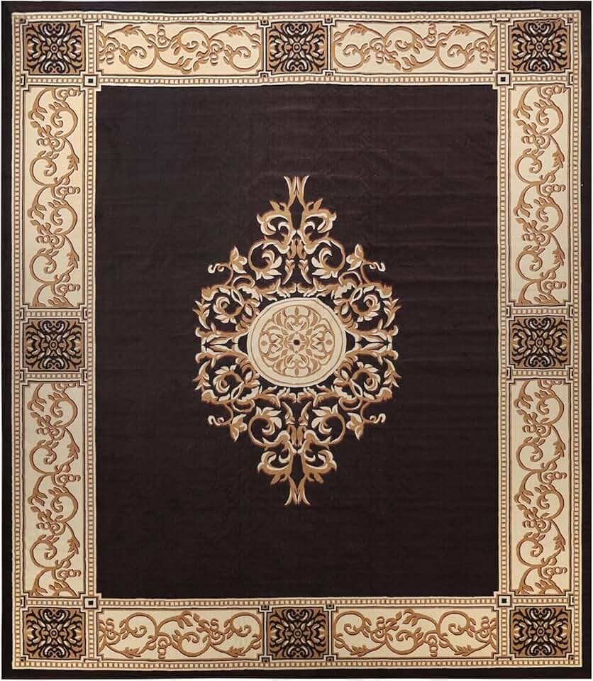 Superior Indoor Washable Area Rug, Non Slip, 10'x14', Coffee
