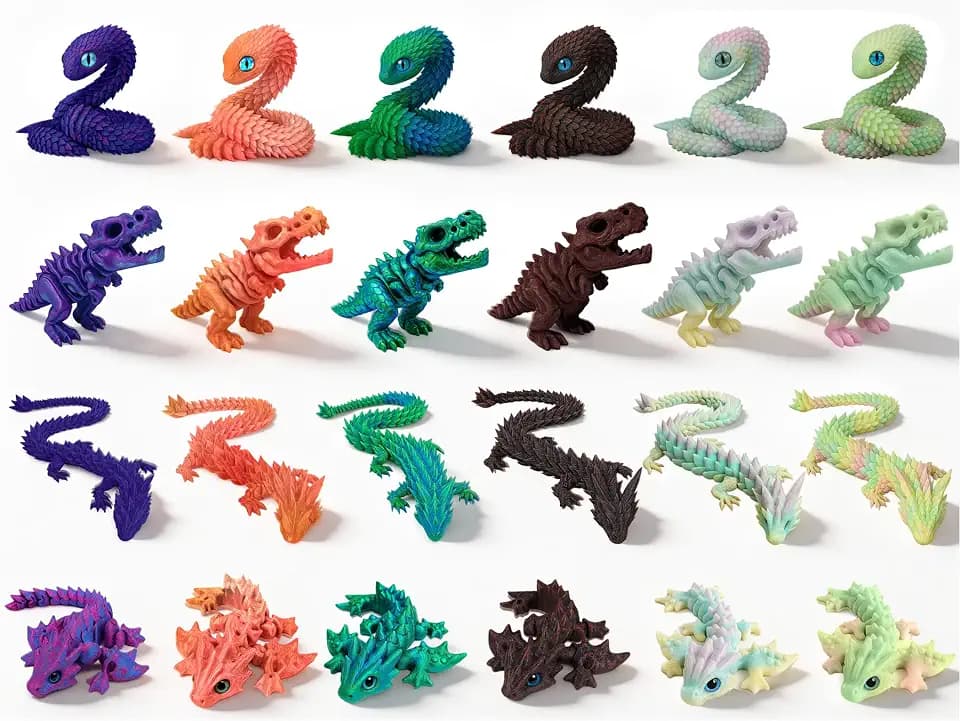 TAHAVICE 24 Pack 3D Printed Dragon Avent Calendar