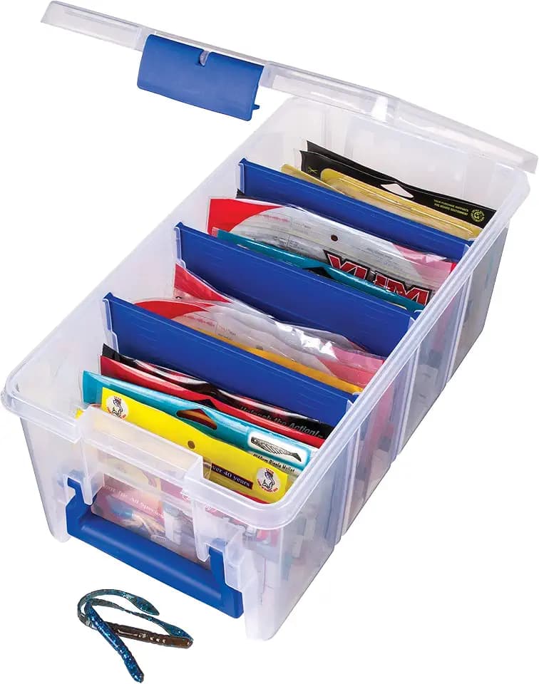 Flambeau Outdoors Super Half Satchel Soft Bait Organizer, Zerust, Clear