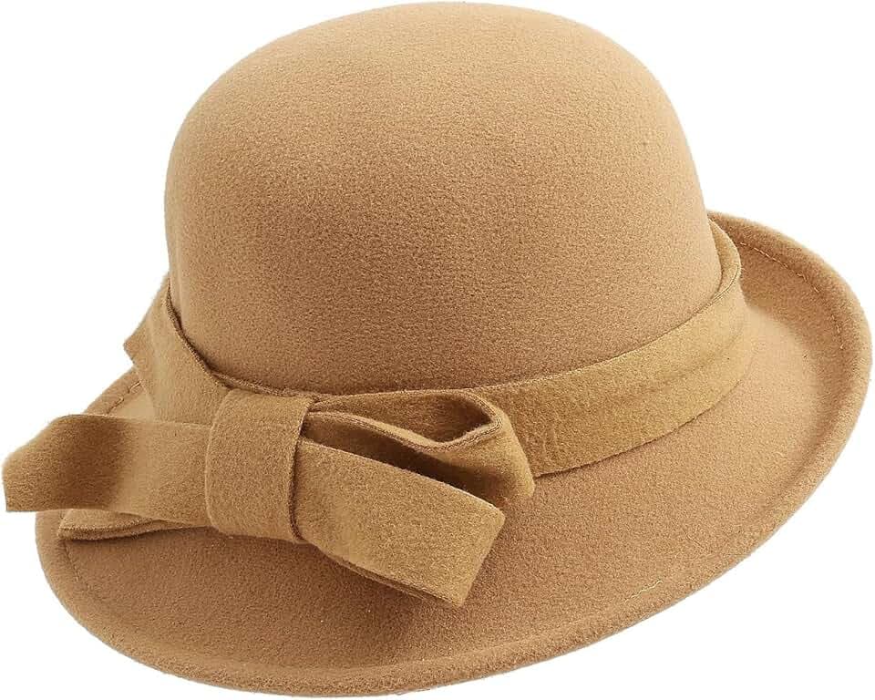 MESU Damen Vintage Filz Eimer Hut 1920S Cloche Bowler Hüte