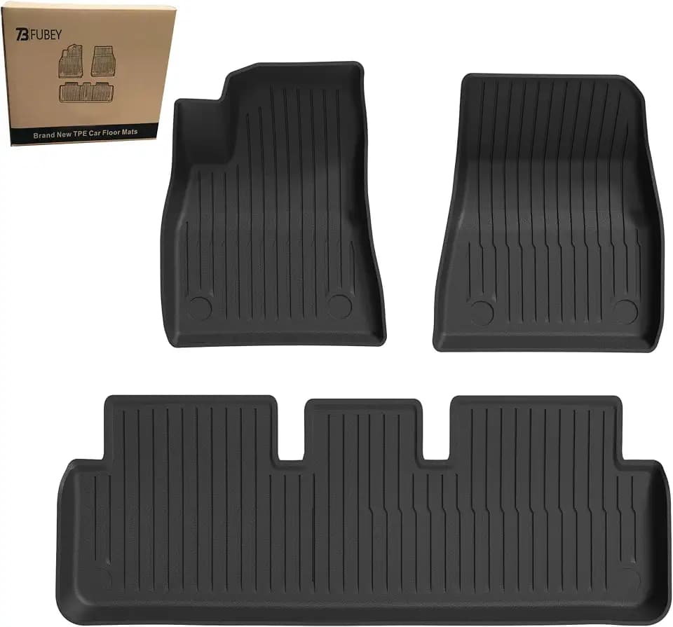 Floor Mats for 2024-2026 Tesla Model 3 Highland, 3 PCS Tesla Model 3 Accseeories Front & Rear Set, Precision Custom All-Weather TPE Waterproof Floor Liners