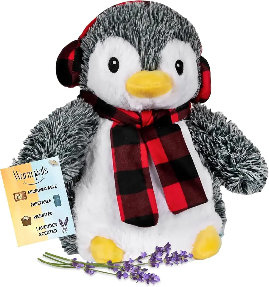 Warm Pals Pennie Penguin, Microwavable Weighted Plush, Heated for Warmth