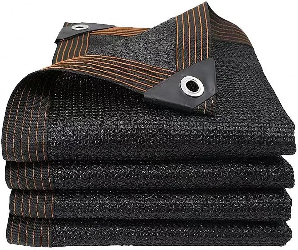 QOFLY Schattiernetz 3x4m Schattierungsnetz Garten, Schwarz Schattennetz mit Ösen, 90%-95% UV-Beständiges, für Garten Pflanze Gewächshaus Scheune Außen Hof