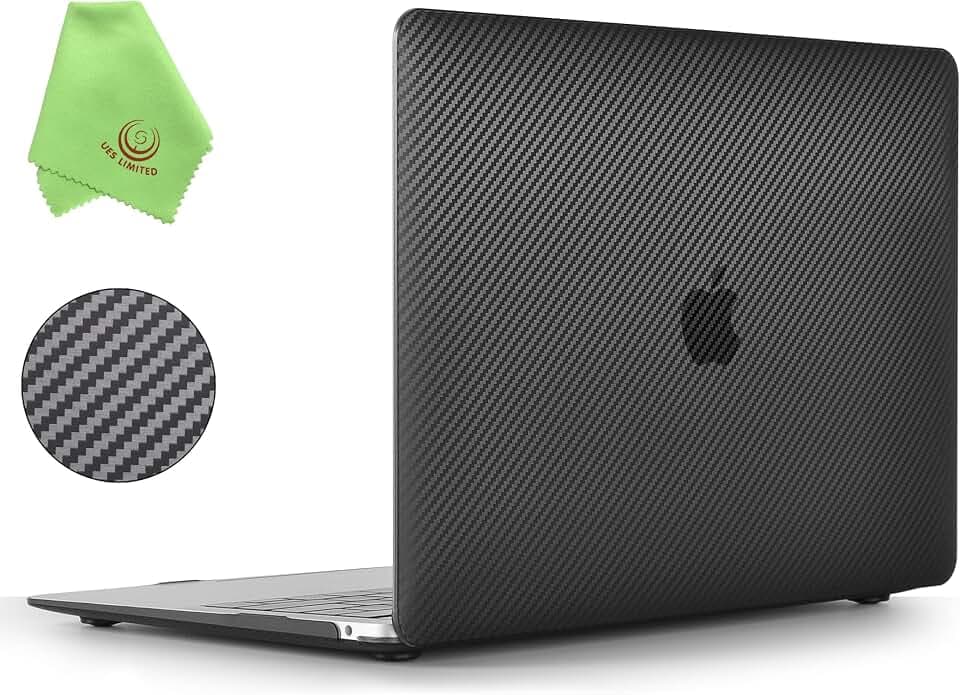UESWILL Case for MacBook Air 13 inch M1 2018-2021, Black