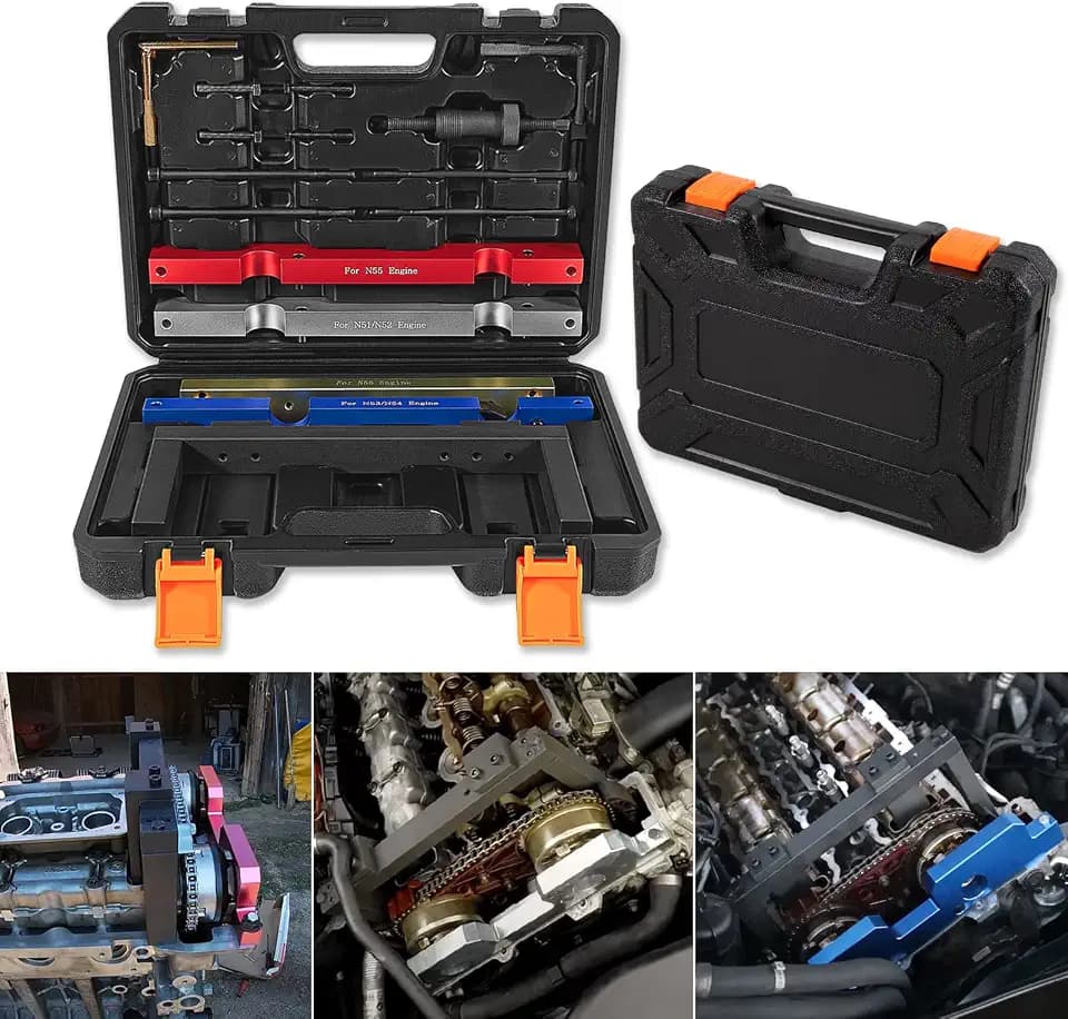 E-cowlboy Fit for BMW Timing Tool kit Master Engine Timing Vanos Cam Camshaft Locking Tool,Crankshaft Flywheel Alignment Tool Kit Compatible for BMW 2.5L 3.0L N51 N52 N53 N54 N55 Engines