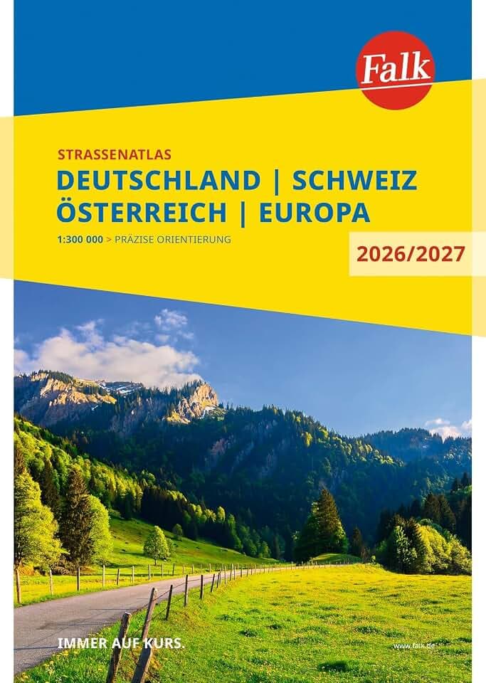 Falk Straßenatlas 2026/2027 Deutschland, Schweiz, Österreich 1:300.000: Autoatlas mit Europa 1:4,5 Mio. (Falk Atlas)