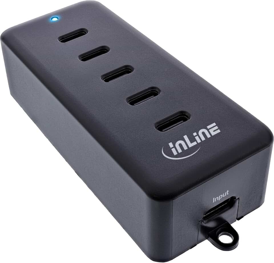 Inline 5-Port USB-C PowerHub, kompakte Ladegerät-Erweiterung für USB-C, intelligente Energieverteilung mit Power Delivery, max. 100W, 31515D