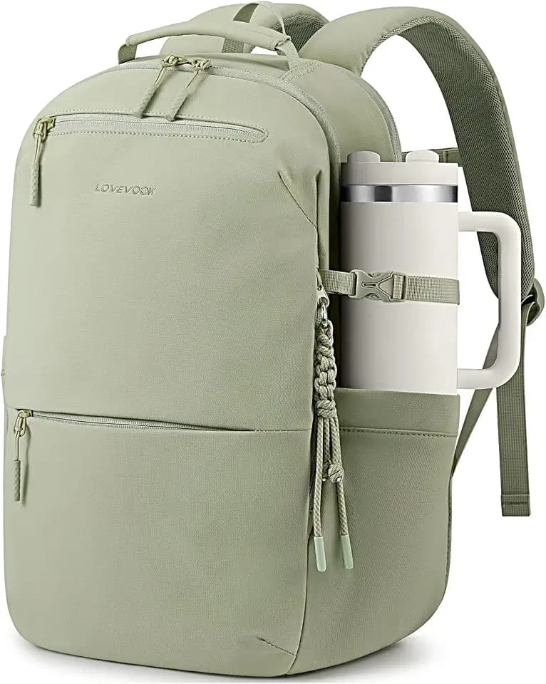 LOVEVOOK Laptop Backpack for Women with Tumbler Holder, Work Backpack Women